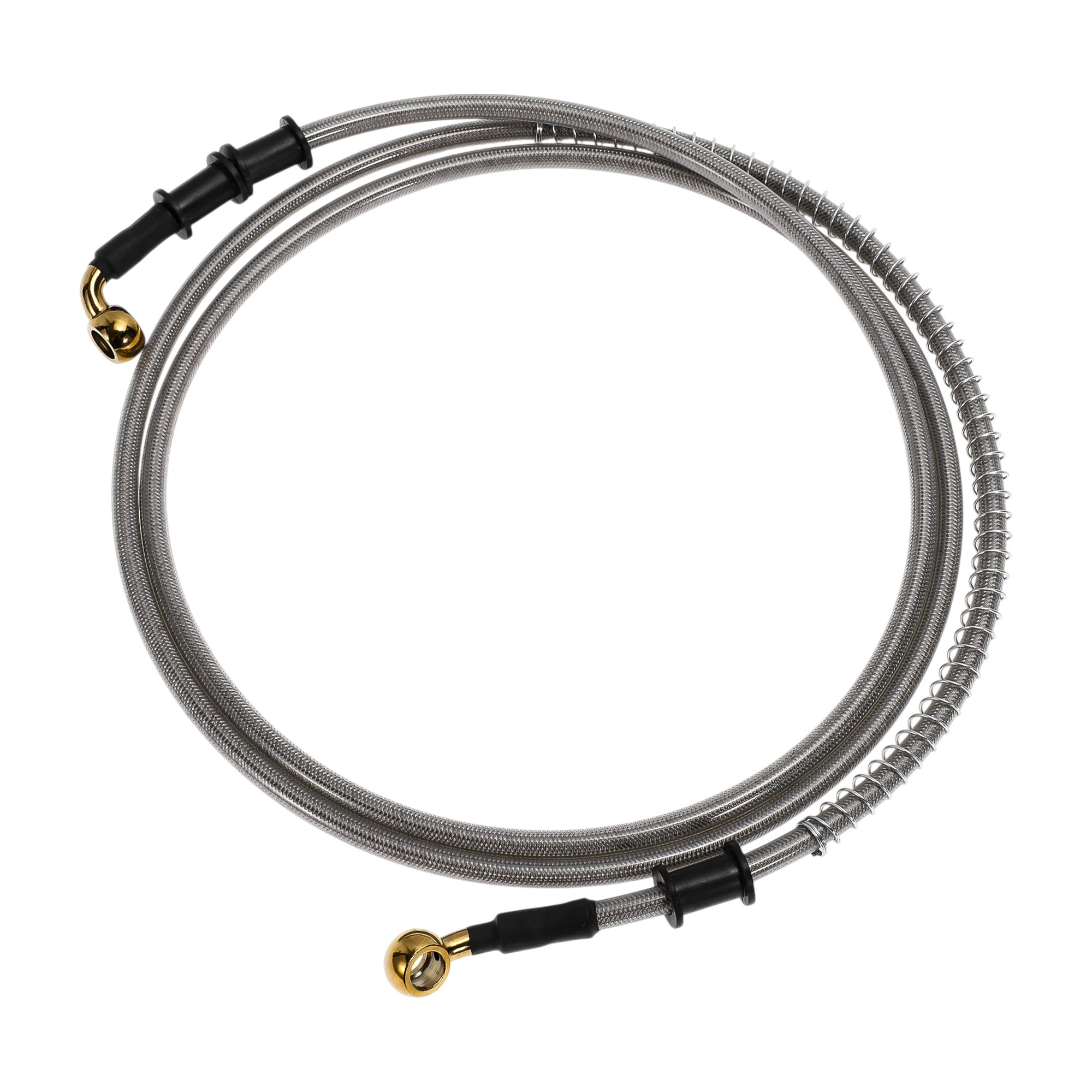 Motoforti 200cm Motorcycle Brake Clutch Oil Hose Line Silver Tone