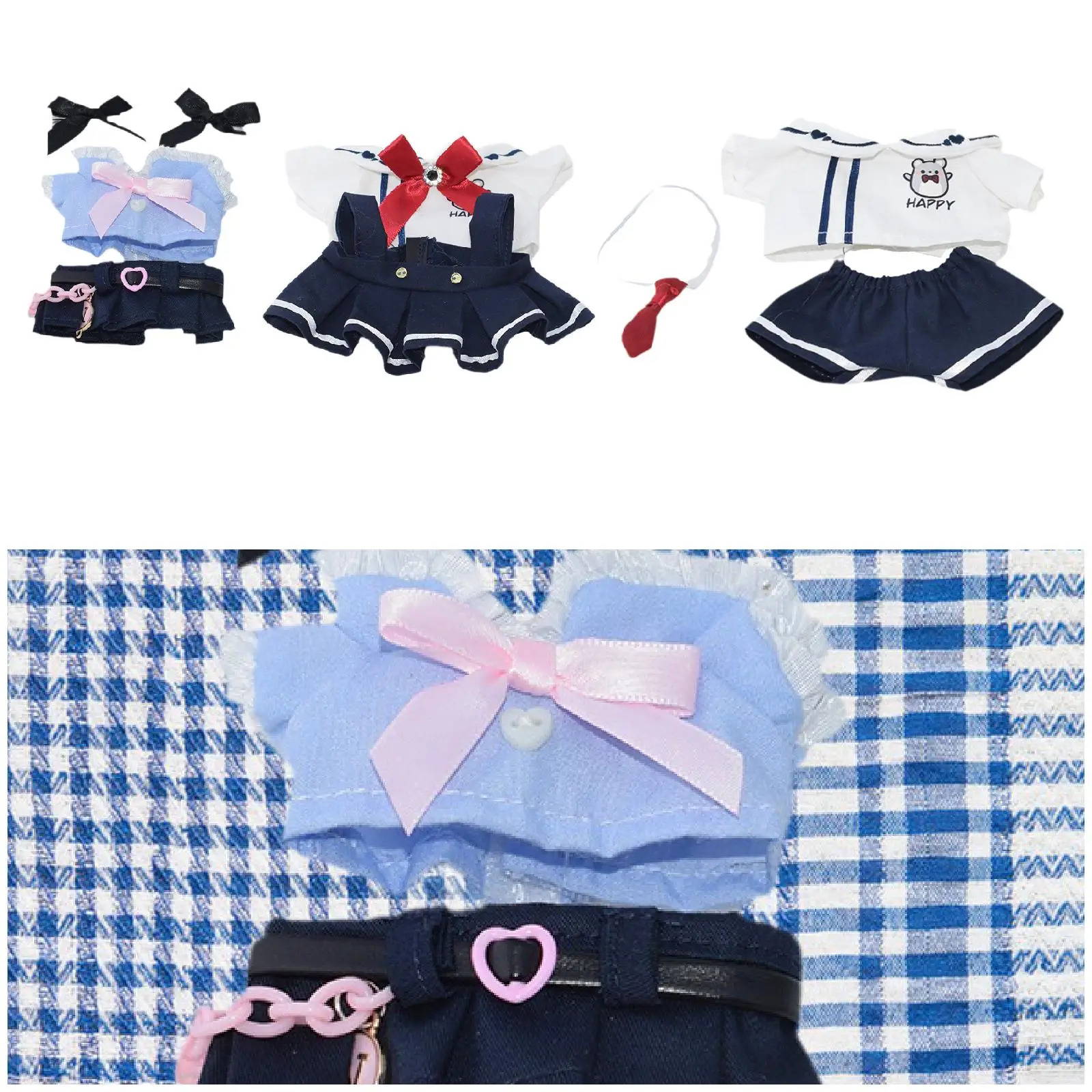 17cm Doll Clothes Fashion Cute Photo Props for Kids Dress up Cute Doll Clothes Suit Uniform Outifit Set Pendant Doll Clothes