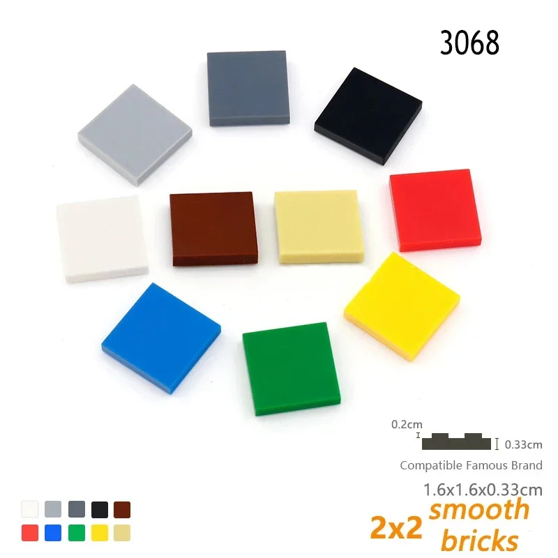 

Educational Creative Size MOC Building Blocks, DIY, Figure Bricks, Ceramic Tile, Smooth Flat Tiles, Toys, 3068, 1000Pcs