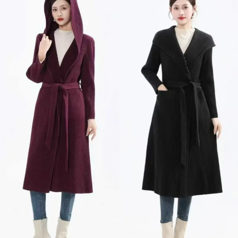 

Miyake Pleated Plisse New Plus Size Dresses 2025 Hot Gold Stereoscopic Small Flowers Fall New Loose Thin Women's Long Dresses