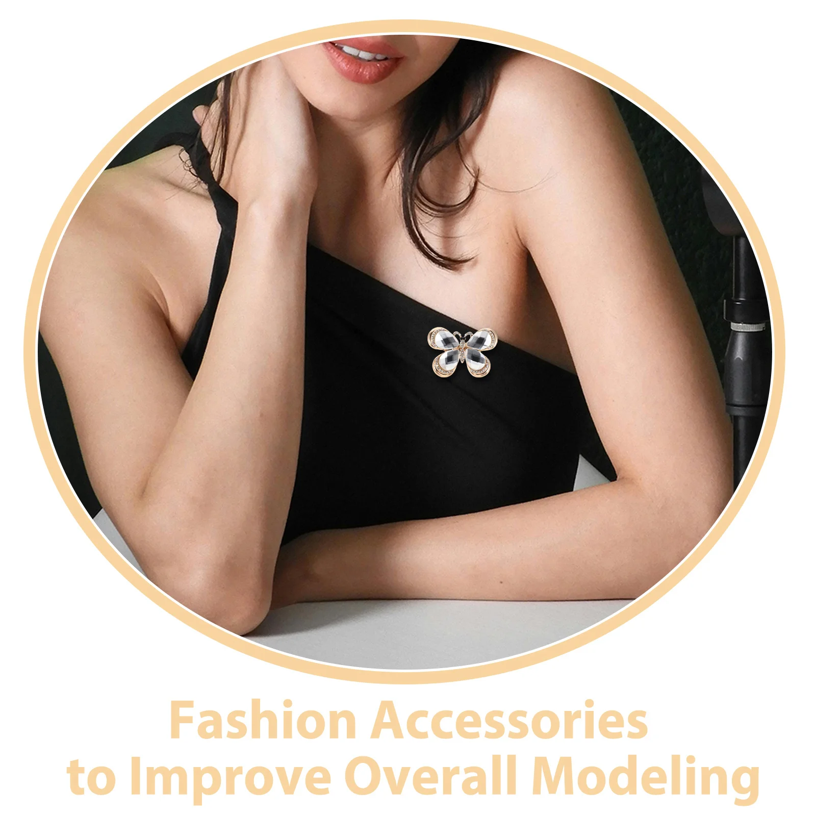 2개 크리스탈 라인스톤 나비 브로치 빈티지 합금 라펠 핀 스카프 배지 액세서리 여성용 드레스 코트