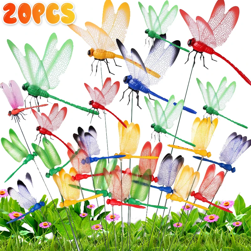 

Simulation Dragonfly Clip Bug Deterrent Outdoor Dragonfly Hat Clip Bug Dragonfly Stakes Repellent Clips Garden Yard Decoration
