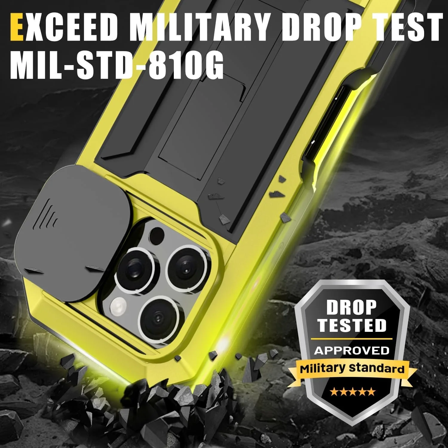 غطاء كاميرا حافظة معدنية لهاتف آيفون 16e 16 15 14 Plus 13 Pro Max مقاوم للصدمات وعرة حماية الشاشة غطاء عسكري عالي التحمل