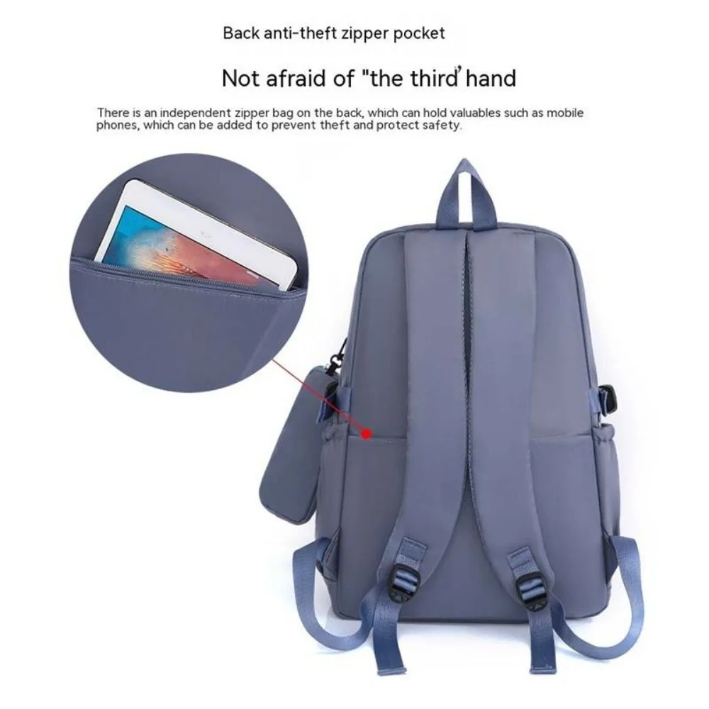 Oxford Cloth Laptop Backpack 2 In 1 Mini Storage Pouch Travel Daypack Scratch Prevention Large Capacity