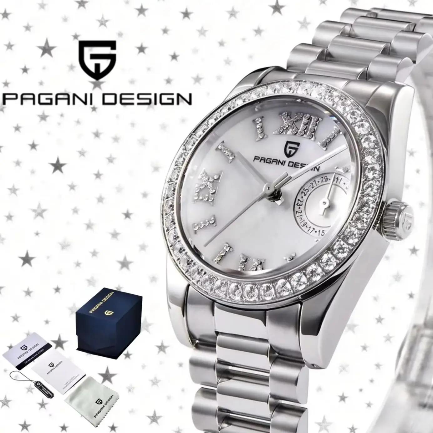 

PAGANI DESIGN 2026 Новые женские кварцевые часы с японским механизмом TMI VH65, сапфировым стеклом, водонепроницаемостью 100 м, модные женские часы PD1776