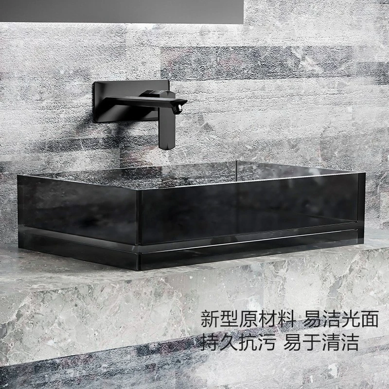 

Прозрачная настольная раковина из цветной смолы, маленькая, для дома, отеля, гостевого дома, в стиле арт