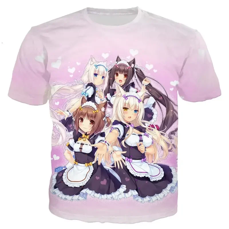 3D Printed Casual Short Sleeve Men Women Nekopara Chocolate Vanilla Cute Anime T Shirt Harajuku Streetwear Tops 2026 Fashion