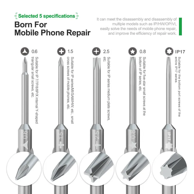 RELIFE RL-725 Updated IP17 Adjustable Torque Screwdriver Disassembly Repair for IPhone/Android Alloy Steel Magnetic Bit Repair T