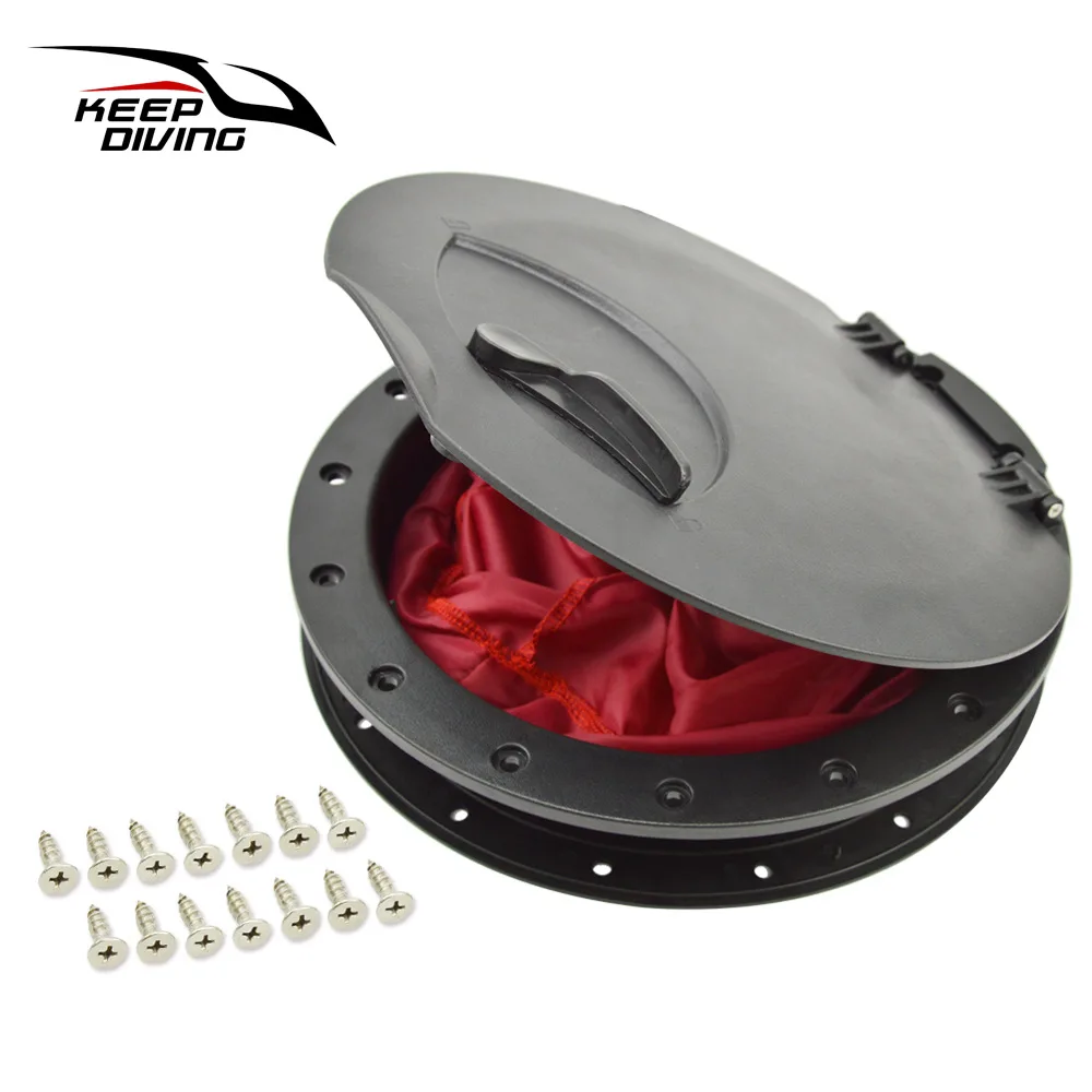 9 Inch Kayak Hatch Cover Deck Plate ABS Easy Install Accessories Hatch Cover Boat Screws Round With Red Bag