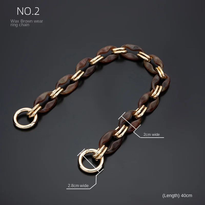 French retro armpit bag chain antique bag modification shoulder strap replacement hand-held decorative chaina acrylic chain