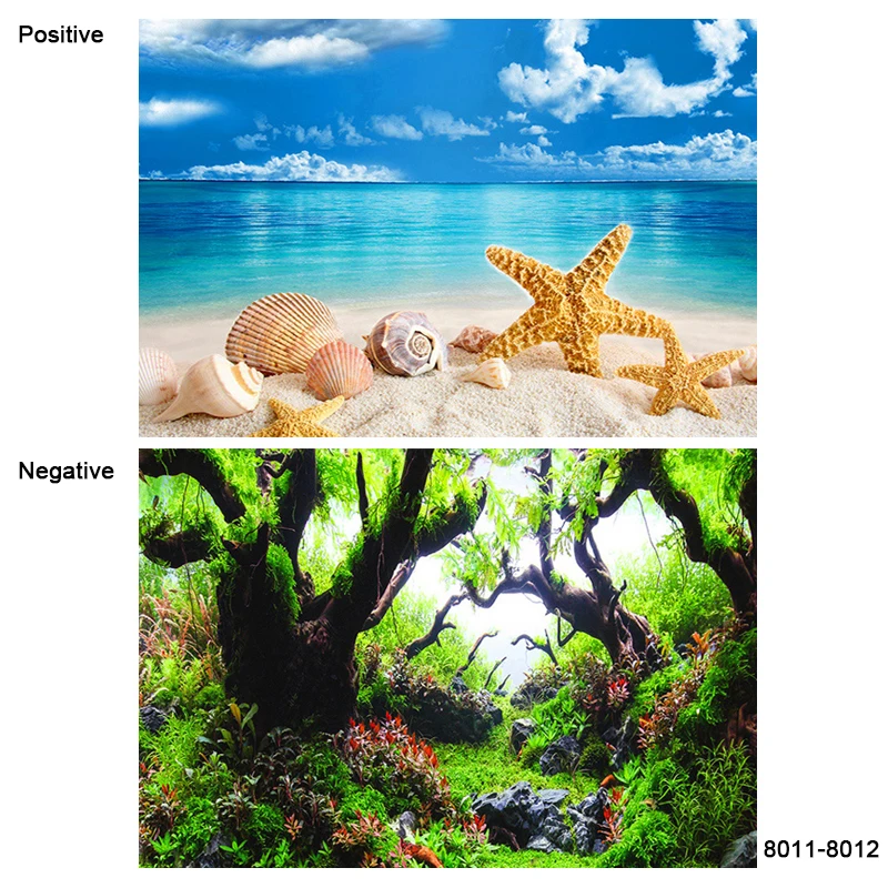 Aquarium Decoration Background Painting Fish Tank 3D Sticker Poster Aquarium Landscape Ocean Marine Plants Backdrop Accessories