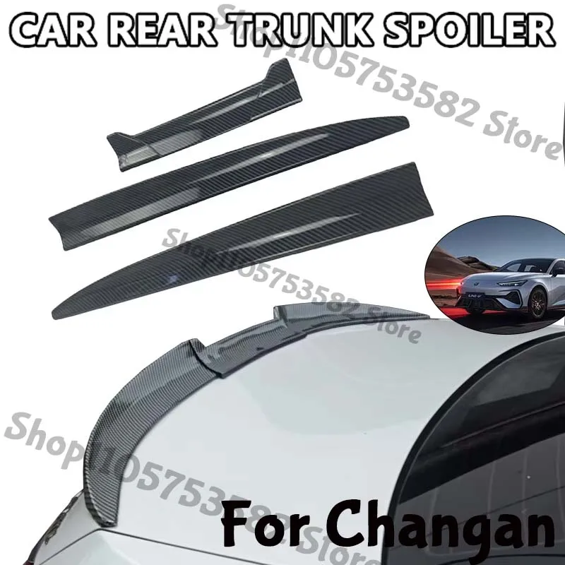 3Pcs DIY Cuttable Rear Trunk Spoiler Roof Wing Matte Black Universal Car Spoiler For Changan Sedan Hatchback Modification