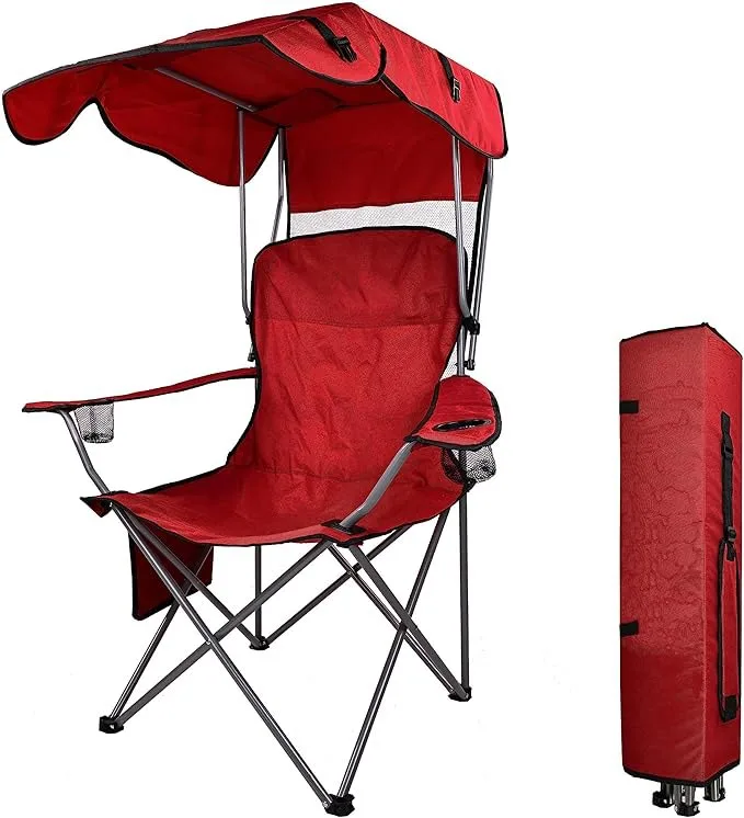 Folding Camping Chair with Reclining Support and Carrying Bag for Outdoor Adventures