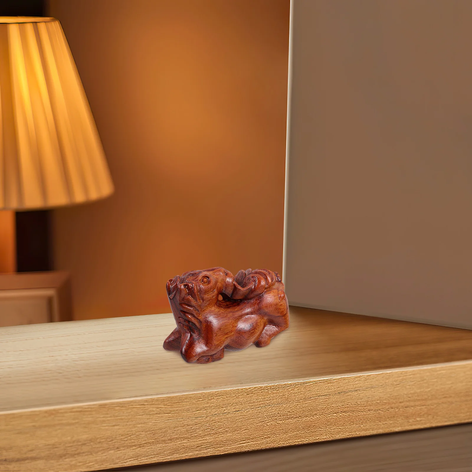 

Wooden Horse Hand Carved Sculpture Chinese Zodiac Mascot Home Office Bookshelf Spring Festival New Year Decoration