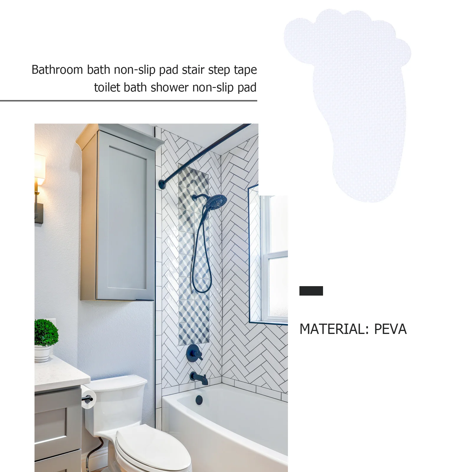 24 قطعة ملصق مضاد للانزلاق شفاف ذاتي اللصق نونسليب ملصقات الحمام لأرضية الاستحمام سلامة حمام الشارات سلم #5
