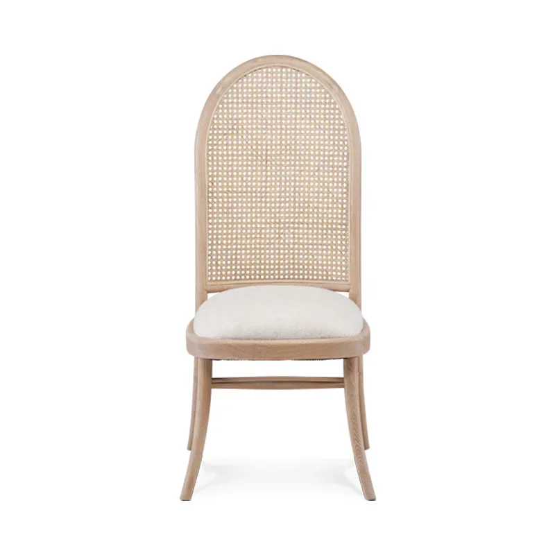 

Inn rattan dining table and chair combination Nordic small apartment backrest stool rattan chair