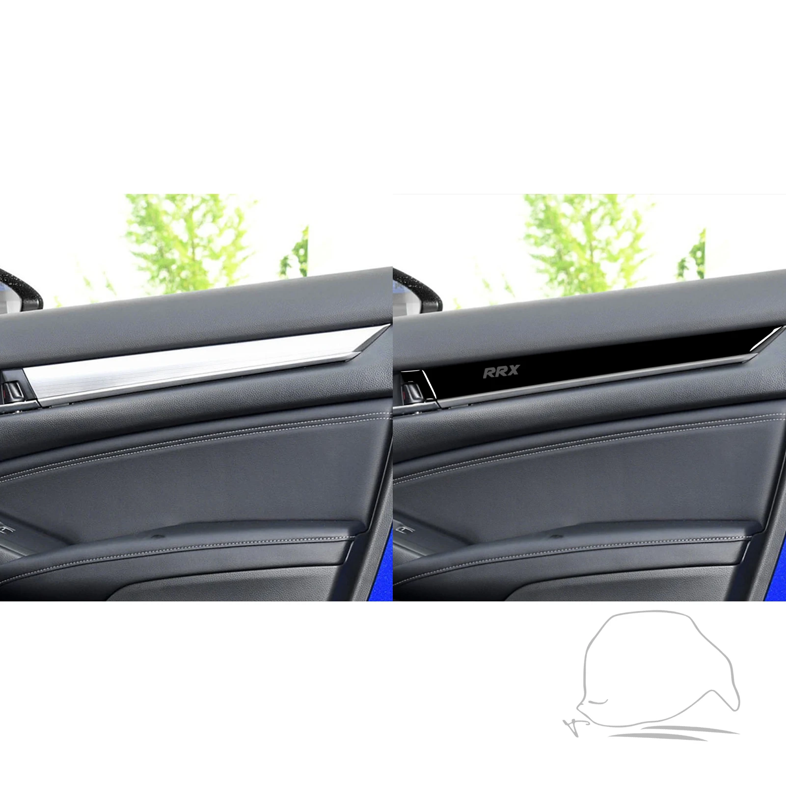 For Honda Accord 2018 2019 2020 2021 Accessories Car Glossy Black Plastic Interior Auto Door Panel Trim Sticker Decoration