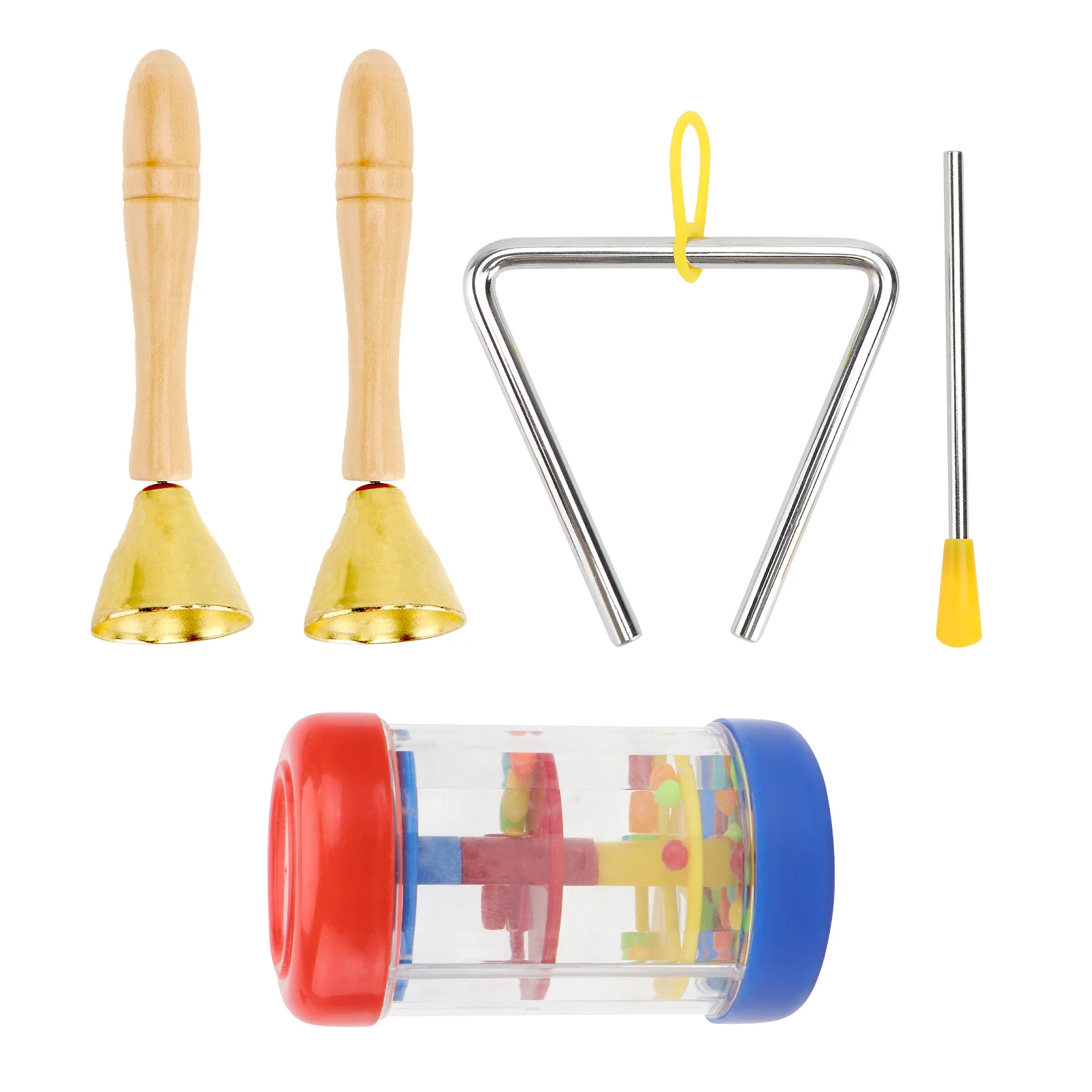 1 set muziekleermiddelen rammelaar buis driehoek bel vroeg educatief voor baby zintuiglijke ontwikkeling muzikaal speelgoed baby