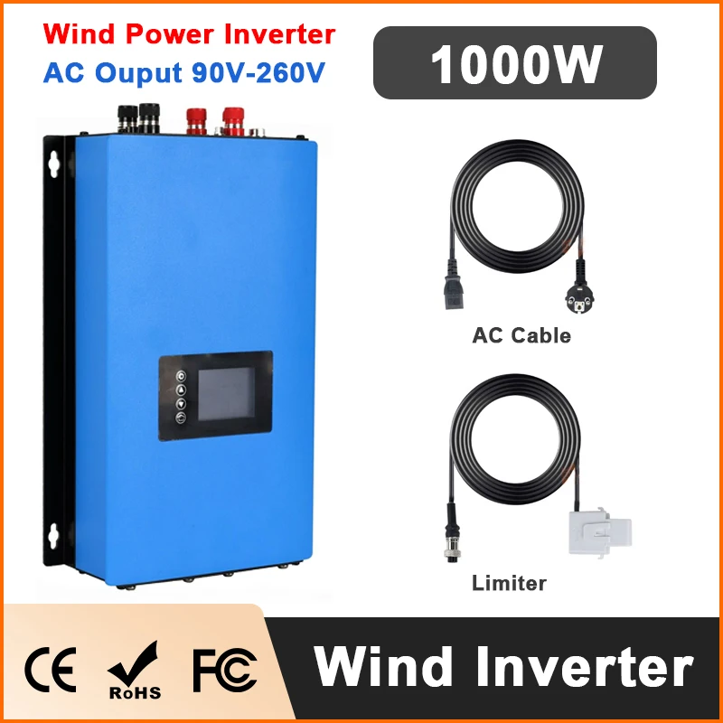Y&H 1000W 2000W MPPT Windenergie Grid Tie Inverter voor 3-fase AC-windgenerator met LCD & Dump Load Controller (optionele WiFi)