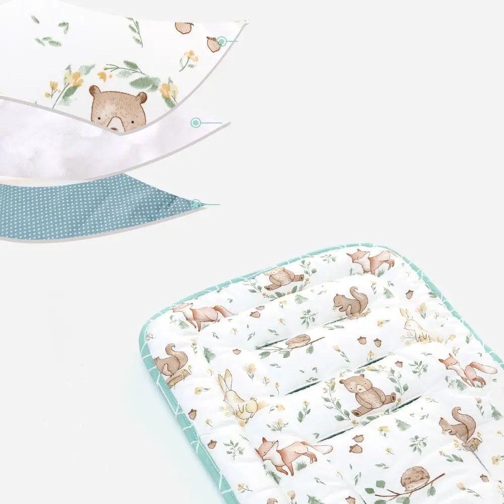 Soft Baby Stroller Cushion Comfortable Cartoon Printed Dining Chair Cotton Pad Cotton Breathable Baby Seat Cushion Toddler