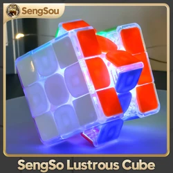 SengSo Lustrous 3X3X3 Magic Cube Frosted Sticker Speed Puzzles Cubes Lighting Effect Educational Toys