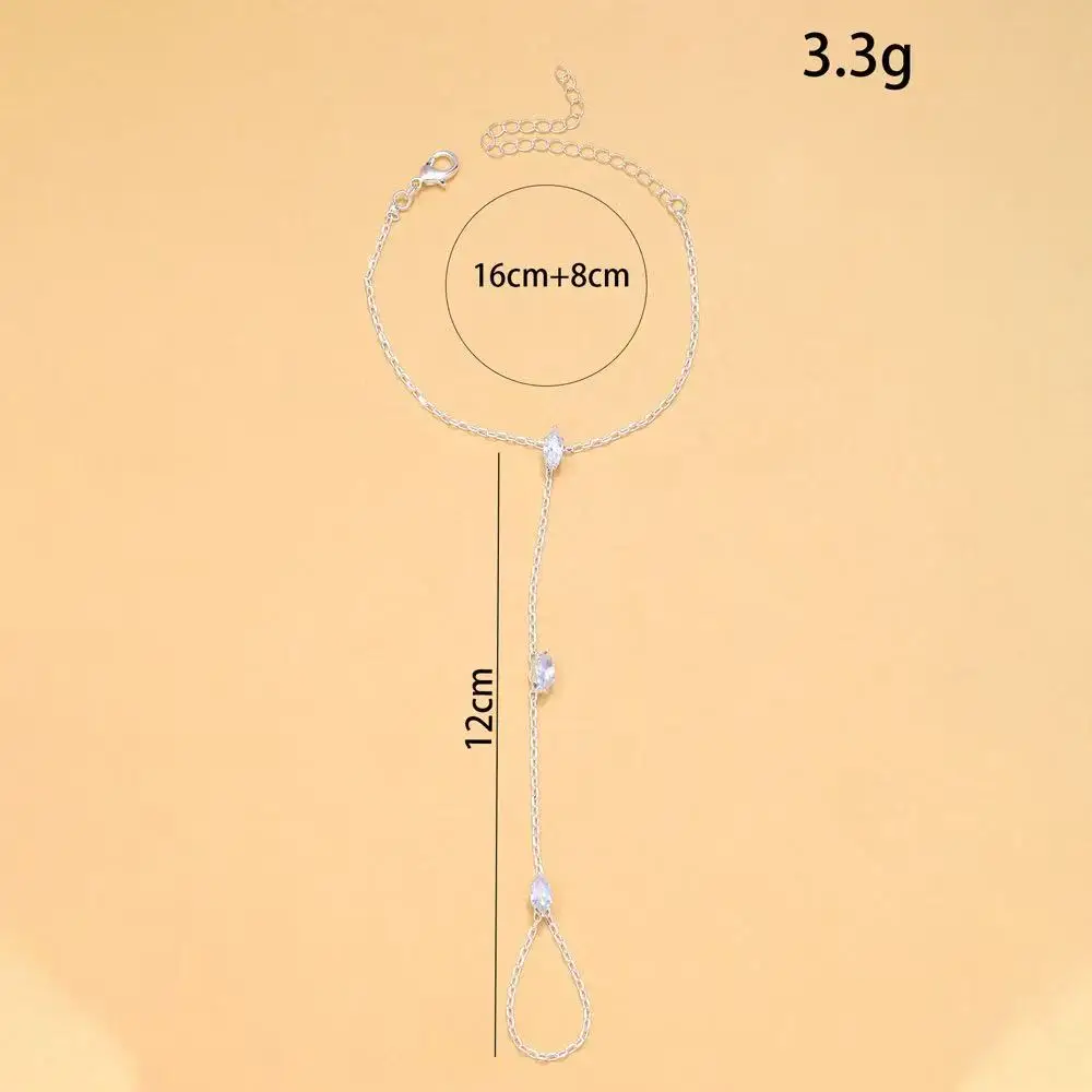 2025 Party Bling Zircon Crystal Bracelet Hand Chain for Women Rhinestone Thin Chain Finger Bracelet Jewelry Accessories Gift