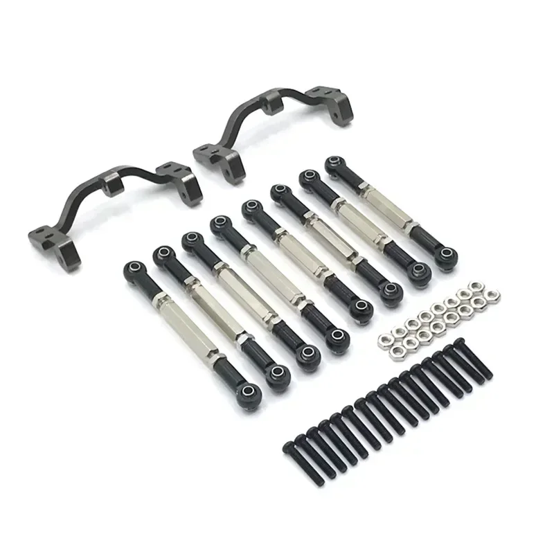 WPL C14 C24 B1 B14 1/16 メタルアップグレードパーツ Rcモデル クローラー車 トラック バギー用 ステアリングリンクロッド プルロッド マウントシートセット 10個