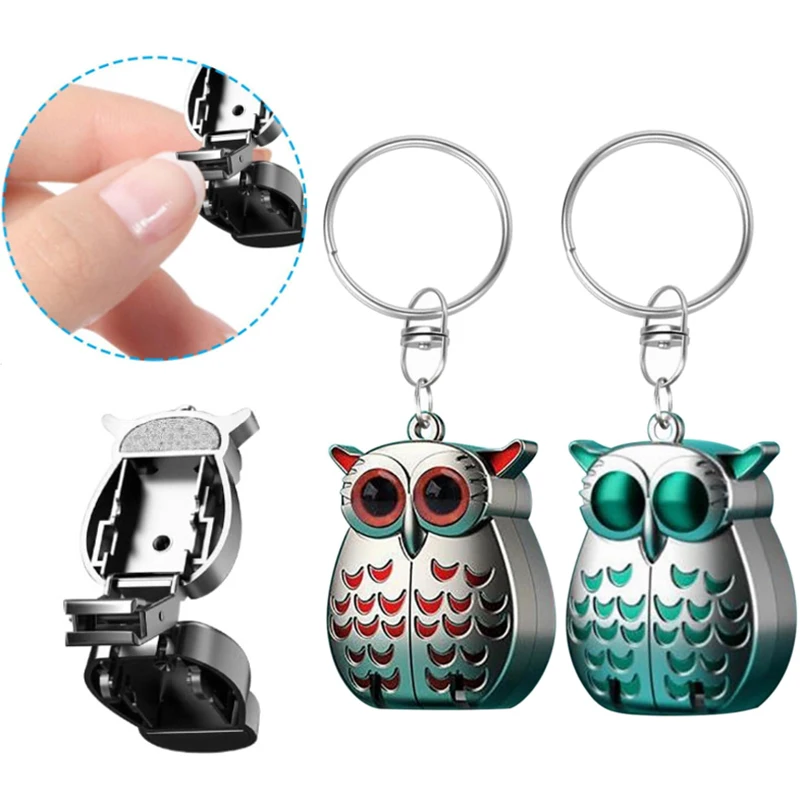 البومة مسمار شكل طوي المقص المنزلية مفتاح سلسلة صغيرة قابلة للطي مسمار المقص مجموعة واحدة مع حقيبة سلسلة مفاتيح معلقة الديكور #2