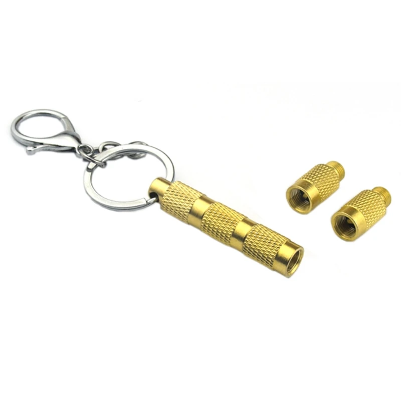 Universal 4 in 1 Tire Deflator Tools for Offroad Tire Air Down Tool Tire Deflators Tool with Tire Valves Caps Keychain