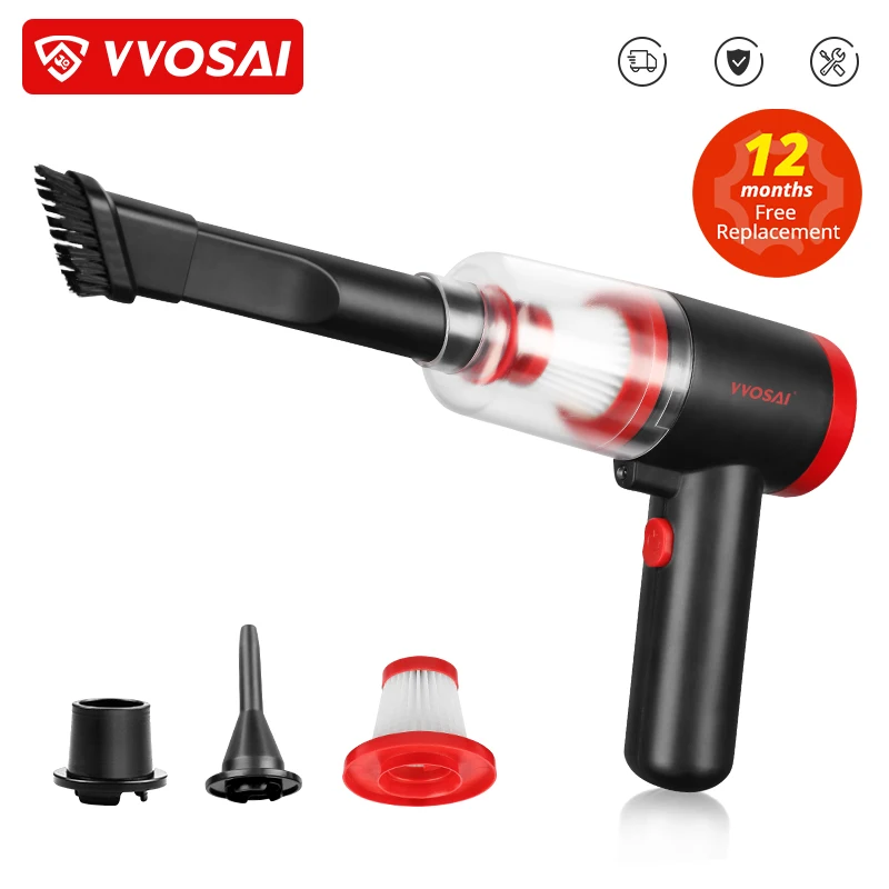 VVOSAI Cordless Vacuum Cleaner 8000Pa Strong Suction Portable Car Vacuum Cleaner Wet Dry Use for Home Office Car Cleaning Pet