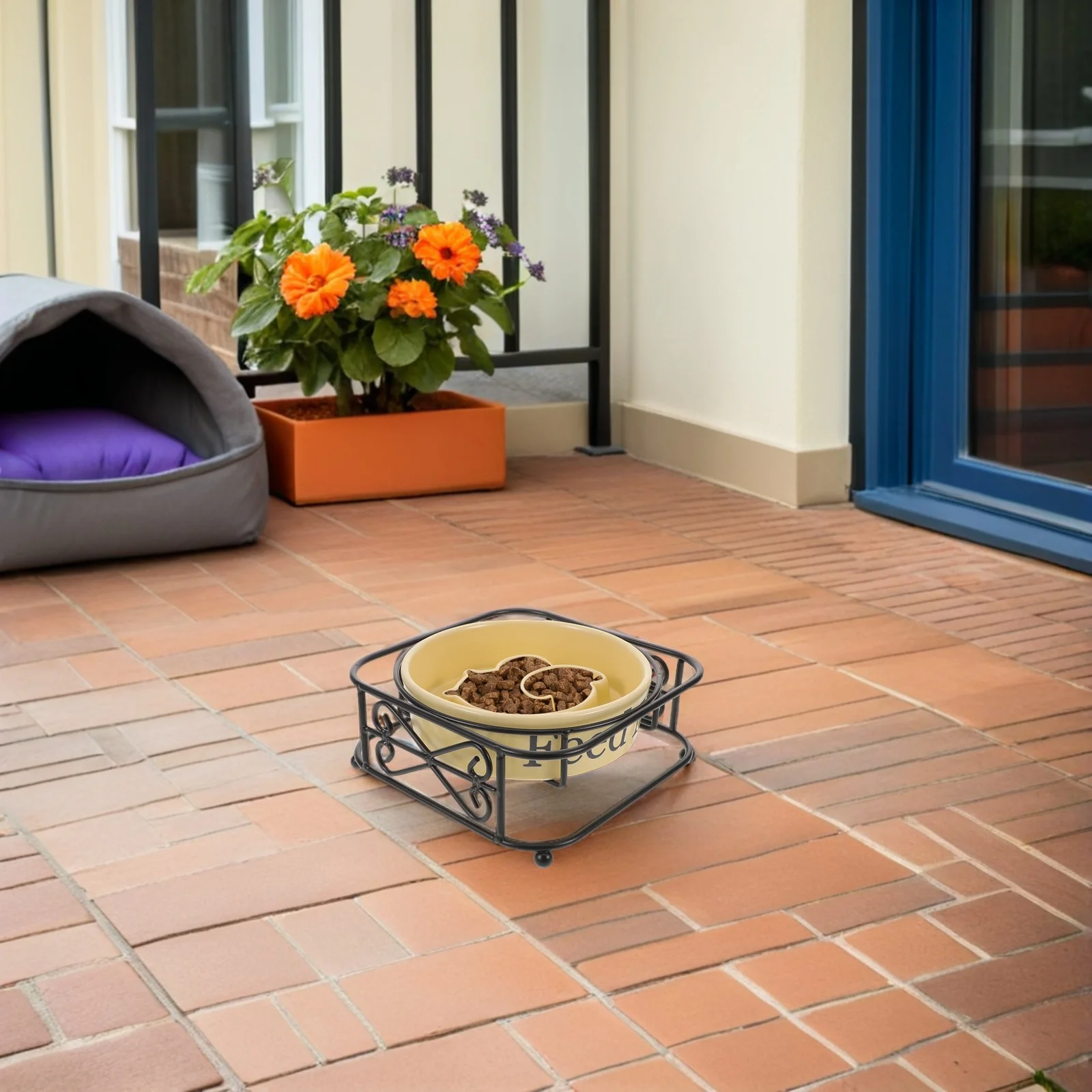 

Ceramic Slow Feeder For Dogs Cats Heavy Duty Non-Tip Pet Slow Feeding Bowl For Small Medium Large Puppies Kittens