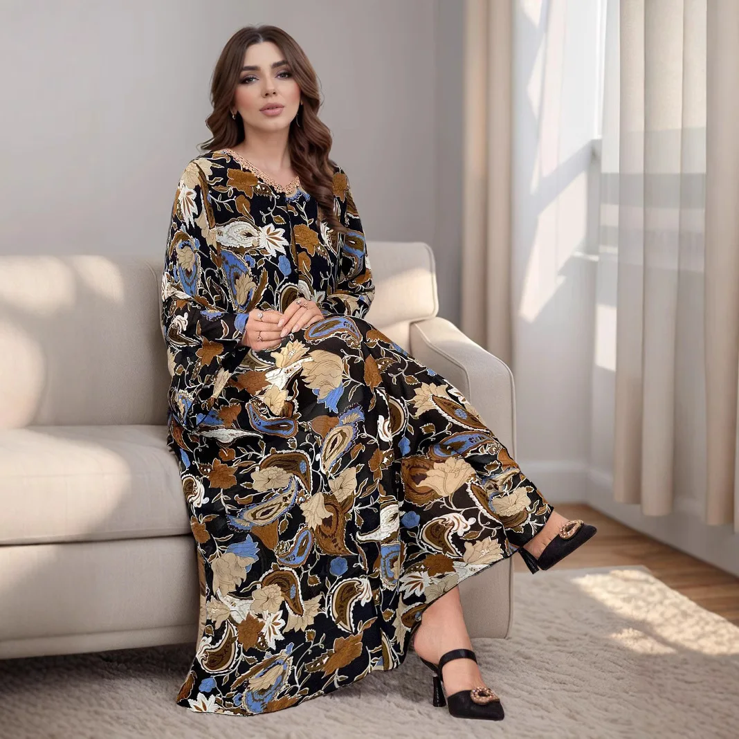 Nahen Osten Lose frauen Kleidung Muslimischen Robe Langes Kleid Arabischen Neue Lose Chiffon Kleid Abaya Robe