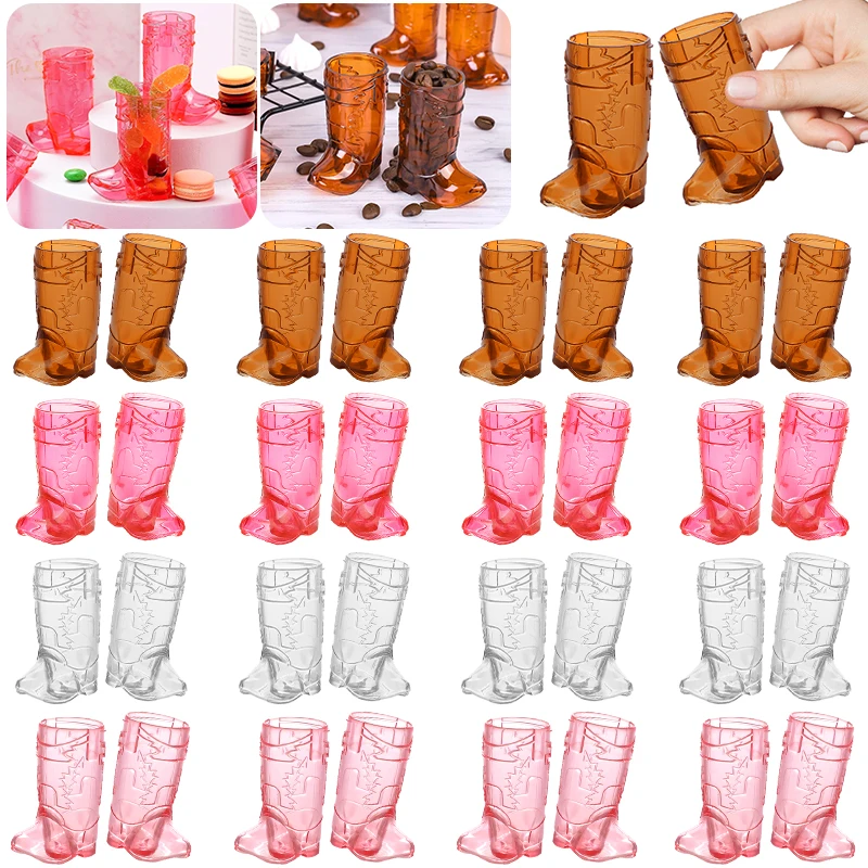 10 stücke Klar Boot Schnapsgläser Mini Kunststoff Tasse Cowboy Cowgirl Geburtstag Party Dekoration Hochzeit Bachelorette Party Liefert Geschenk