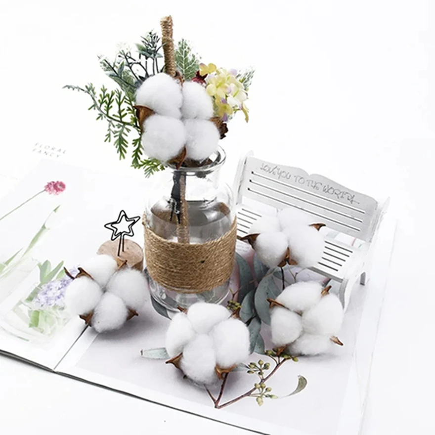 

5Pcs 5CM Artificial Flowers Wholesale Cotton Balls Christmas Gift Box Fillers Wreaths Wedding Holding Home Decor Diy Accessories