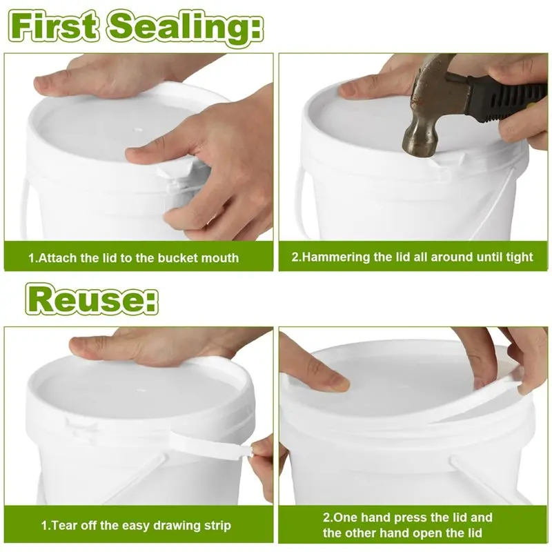 YANA50I 6 Pack Paint Bucket For Painting - 2L Touch Up Paint Containers With Lids & Handles