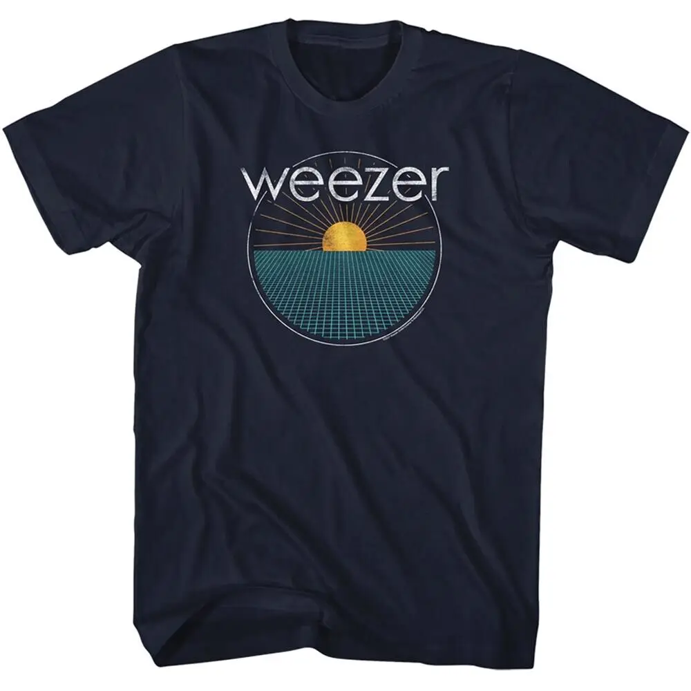 

Футболка Weezer с логотипом острова в солнце, Альтернативная музыка, новая официальная мужская темно-синяя