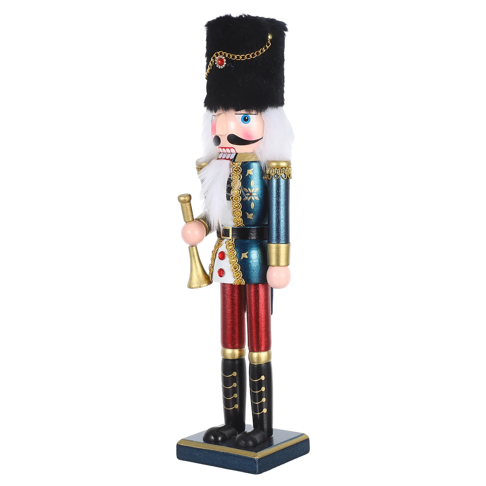 

38cm Christmas Nutcracker Soldier Handcrafted Wooden Pearlescent Finish Holiday Table Centerpiece Unique Gift