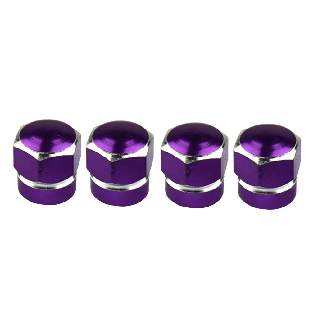 2-6pack ALUMINUM REPLACEMENT HEXAGON WHEEL TIRE RIM VALVE STEM CAPS Purple