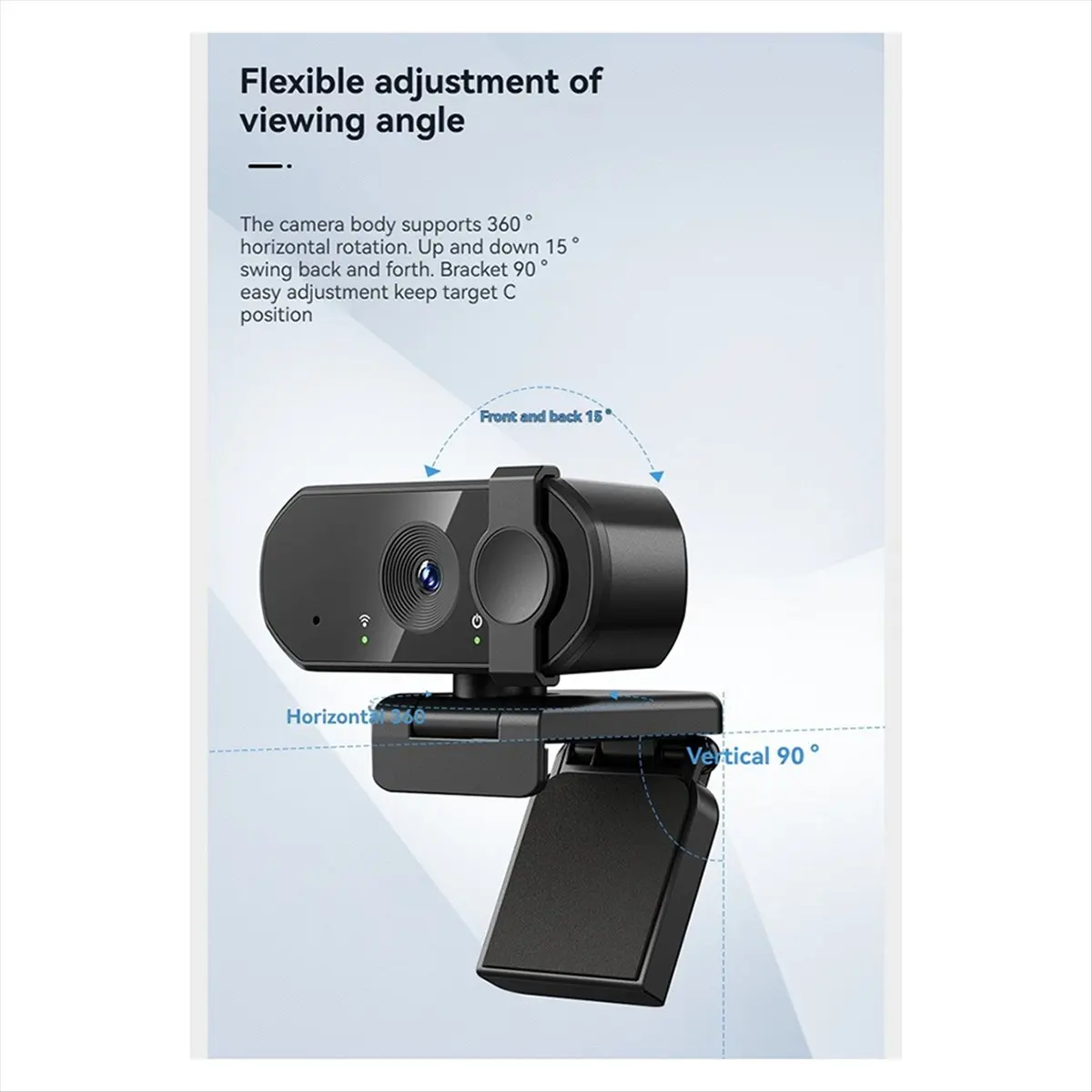 كاميرا ويب عالية الدقة 1080 بكسل للكمبيوتر المحمول والتركيز التلقائي كاميرا ويب بث مباشر مرنة مع ميكروفون للبث المباشر لمكالمات الفيديو 1080 بكسل #3
