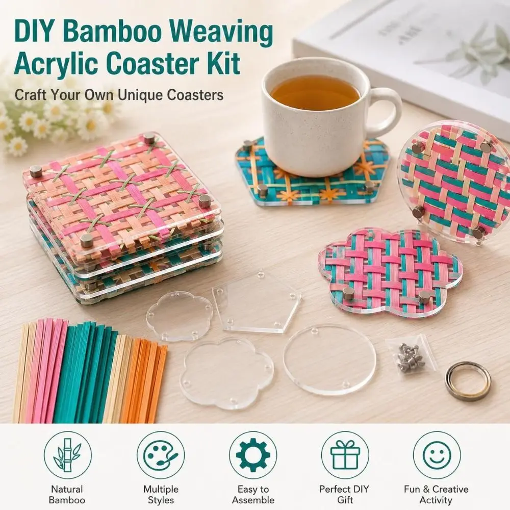Creative Acrylic Cup Pad Handmade Heat Insulation Coaster Durable Strip Saucer Kit Home Decor