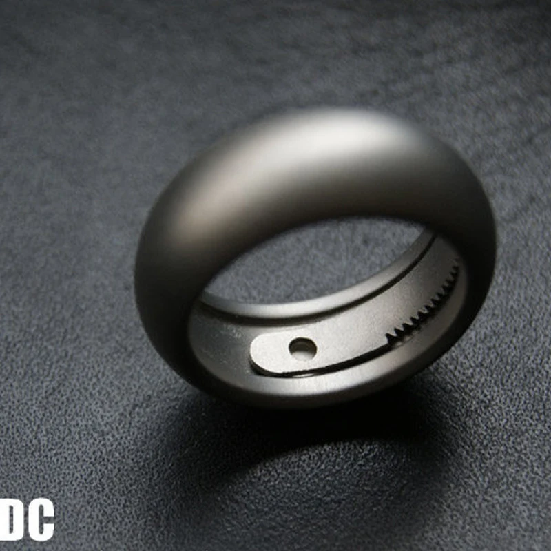 Outdoor Portable EDC Titanium Alloy Multifunctional Handmade Creative Tactical Ring Mini Saw Camping Tool