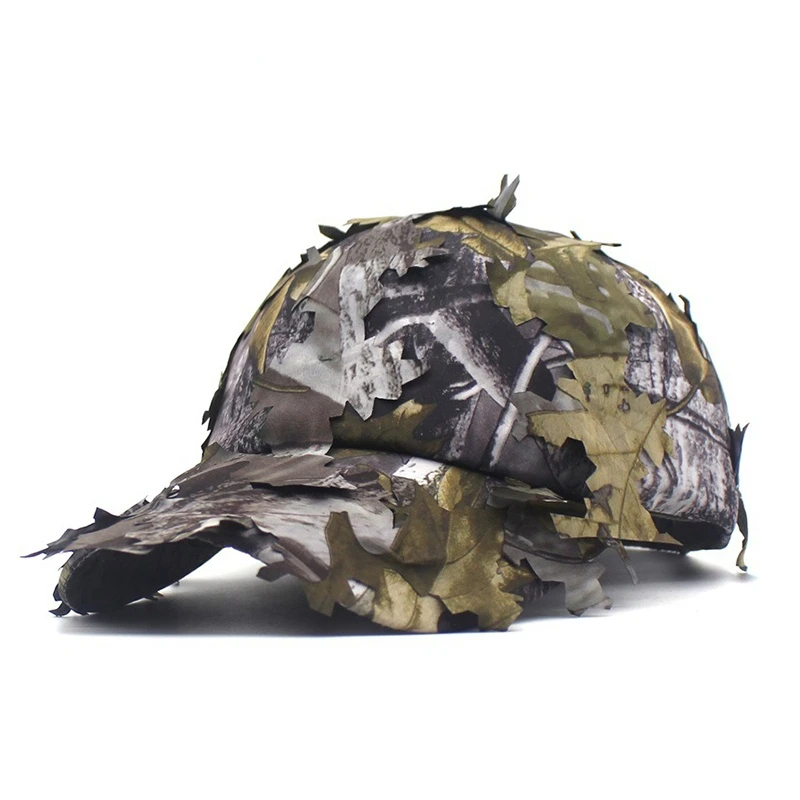 Tactical Baseball Cap Men Camouflage Hat Outdoor Breathable Hunting Fishing Camping Bones Women Adjustable Snapback 3D Leaf Hats