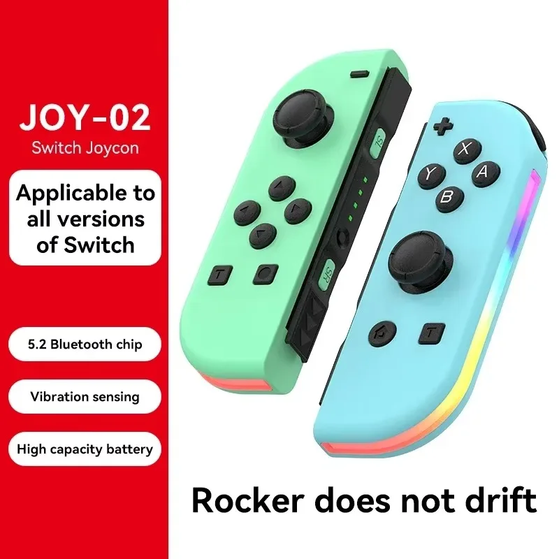 RGB LED Bluetooth 5.2 Joypad for Nintendo Switch Lite Oled with Dual Vibration Joystick for PC