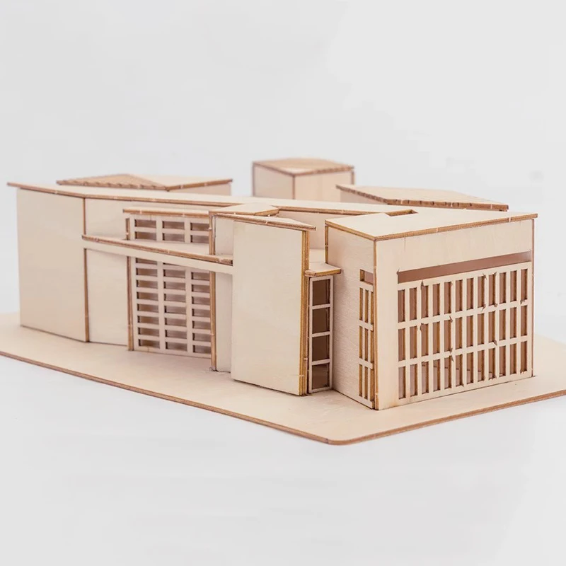 Puzzle 3D in miniatura in scala 1:200 Modello in legno Casa Architettura fai-da-te Costruzione di edifici Set Giocattolo educativo Regalo creativo