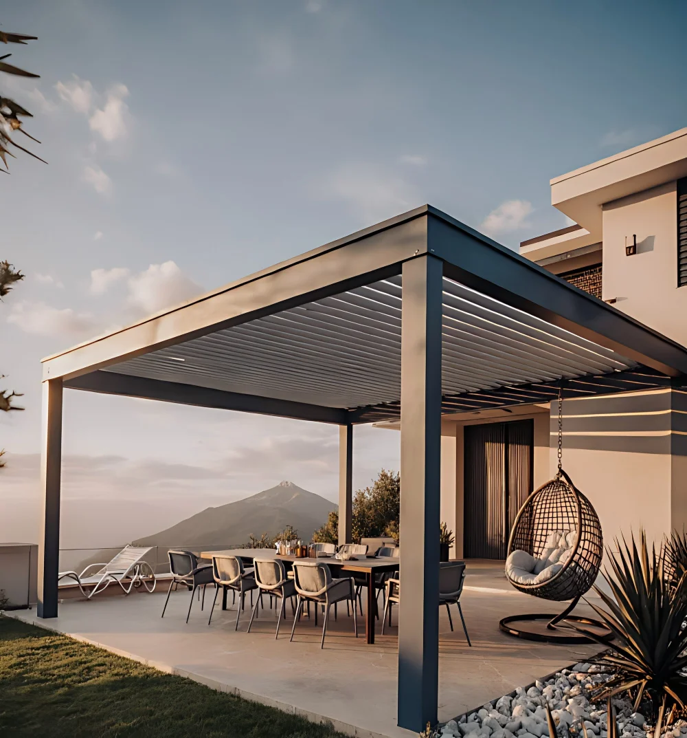 

New Design Elegant 3x6 Aluminum Patio Gazebo Windproof Waterproof Pergolas for Backyard Poolside Outdoor Use Sunshade Pavilion