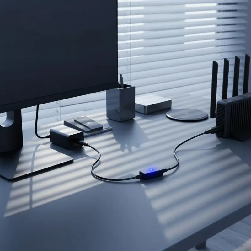 WiFi Auto Restarter Router Reboot Cable 24H Timed Power‑Off Reset Controller for Optical Modem Network Device
