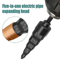 Expansor de tubo de cobre para aire acondicionado, juego de brocas de Swaging 5 en 1, expansor de tubo de Swage, herramientas de tubería de cobre suave para reparación de HVAC