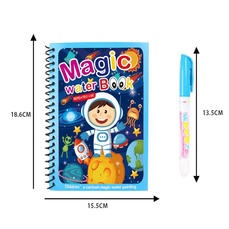 Reutilizável Magic Water Drawing Coloring Book para crianças, educação sensorial precoce, presente de aniversário, brinquedos Montessori, venda quente