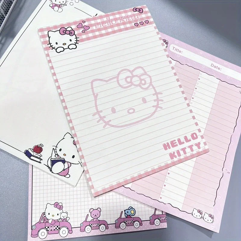 30 Pages Kawaii Anime Sanrio Hello Kitty Paper Book B5 Book Tearable Learning Paper Draft Note Word Book Stationery Supplies