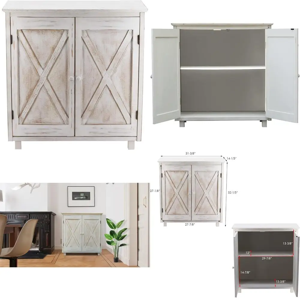 

деревенский двухдверный деревянный шкаф для хранения вещей, высота 32 дюйма, стиль кантри, барный стол для прихожей